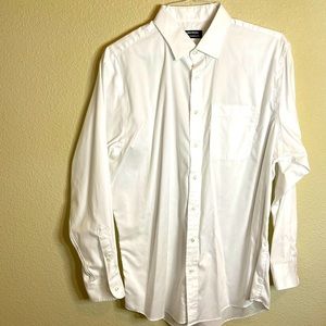 Beautiful Nordstrom white dress shirt; 16.5/34-35; non iron